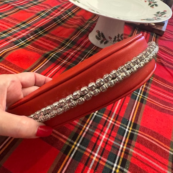 Heart-Shaped Bag with Rhinestone Handle - Picture 4 of 9